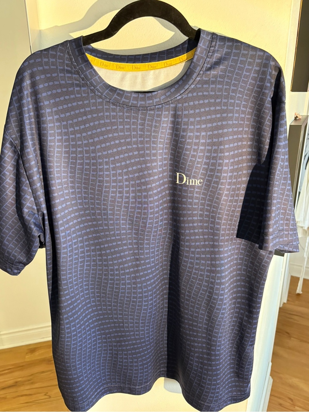 Dime Men’s Navy Patterned Short Sleeve Logo Tee